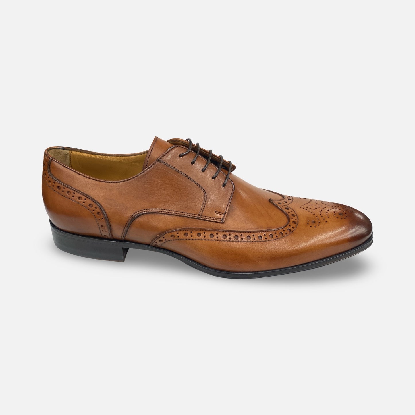 Jose Real Italian Wingtip Shoe Cognac I130
