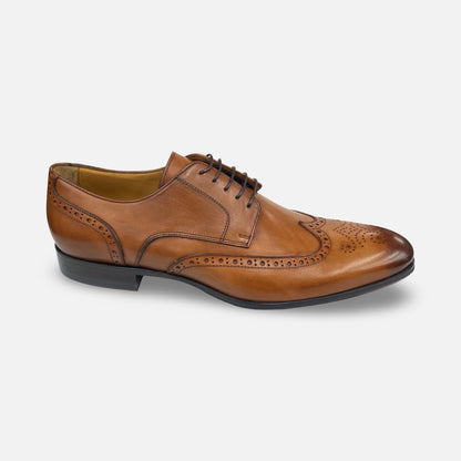 Jose Real Italian Wingtip Shoe Cognac I130