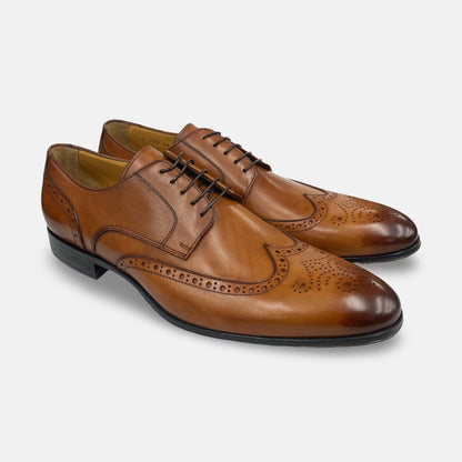 Jose Real Italian Wingtip Shoe Cognac I130