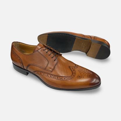 Jose Real Italian Wingtip Shoe Cognac I130