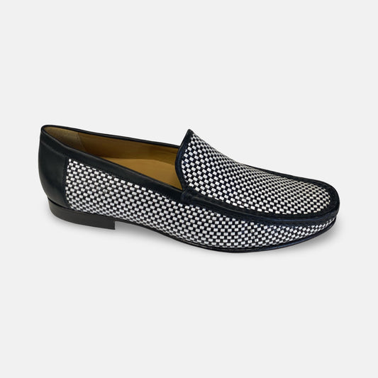Mezlan Woven Black/White Loafers