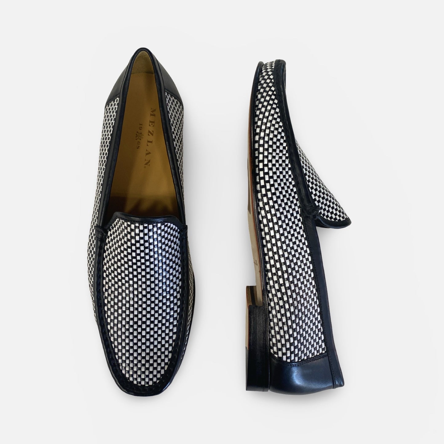 Mezlan Woven Black/White Loafers