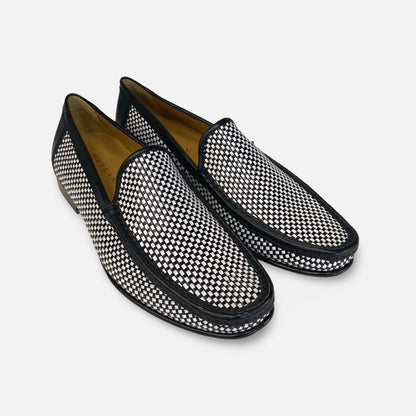Mezlan Woven Black/White Loafers