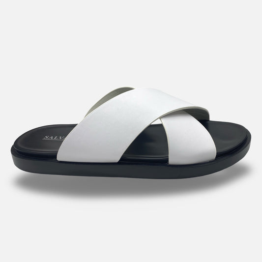 Men's Salvanni White Slide Sandal – (Final Sale)