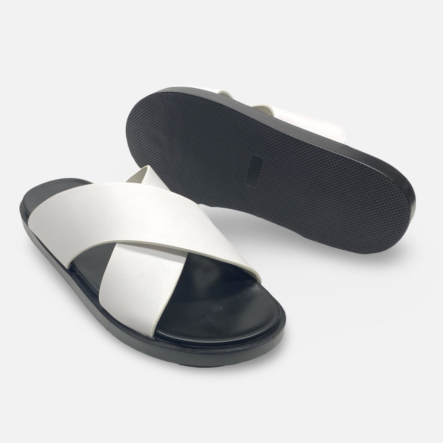 Men's Salvanni White Slide Sandal – (Final Sale)