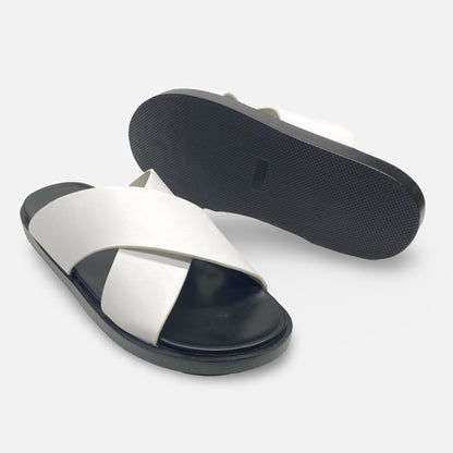 Men's Salvanni White Slide Sandal – (Final Sale)