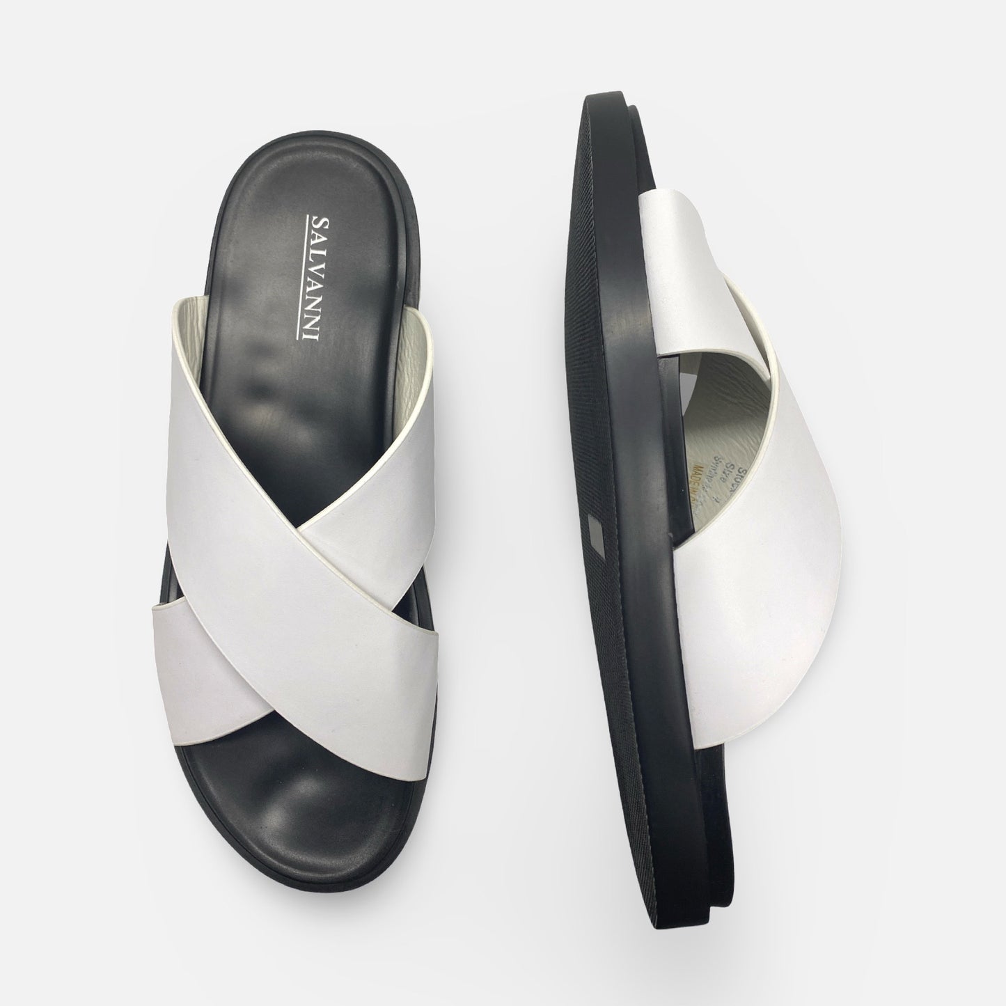 Men's Salvanni White Slide Sandal – (Final Sale)
