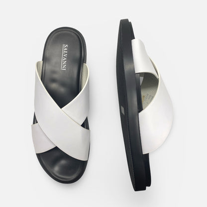 Men's Salvanni White Slide Sandal – (Final Sale)