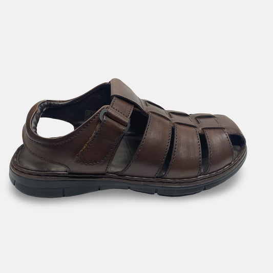 Men’s Brown Leather Sandal – Comfortable Everyday Strap Sandal (Final Sale)
