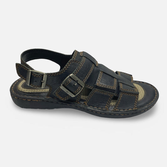 Born Miguel Men’s Leather Sandal – Black, Size 10 (Final Sale)