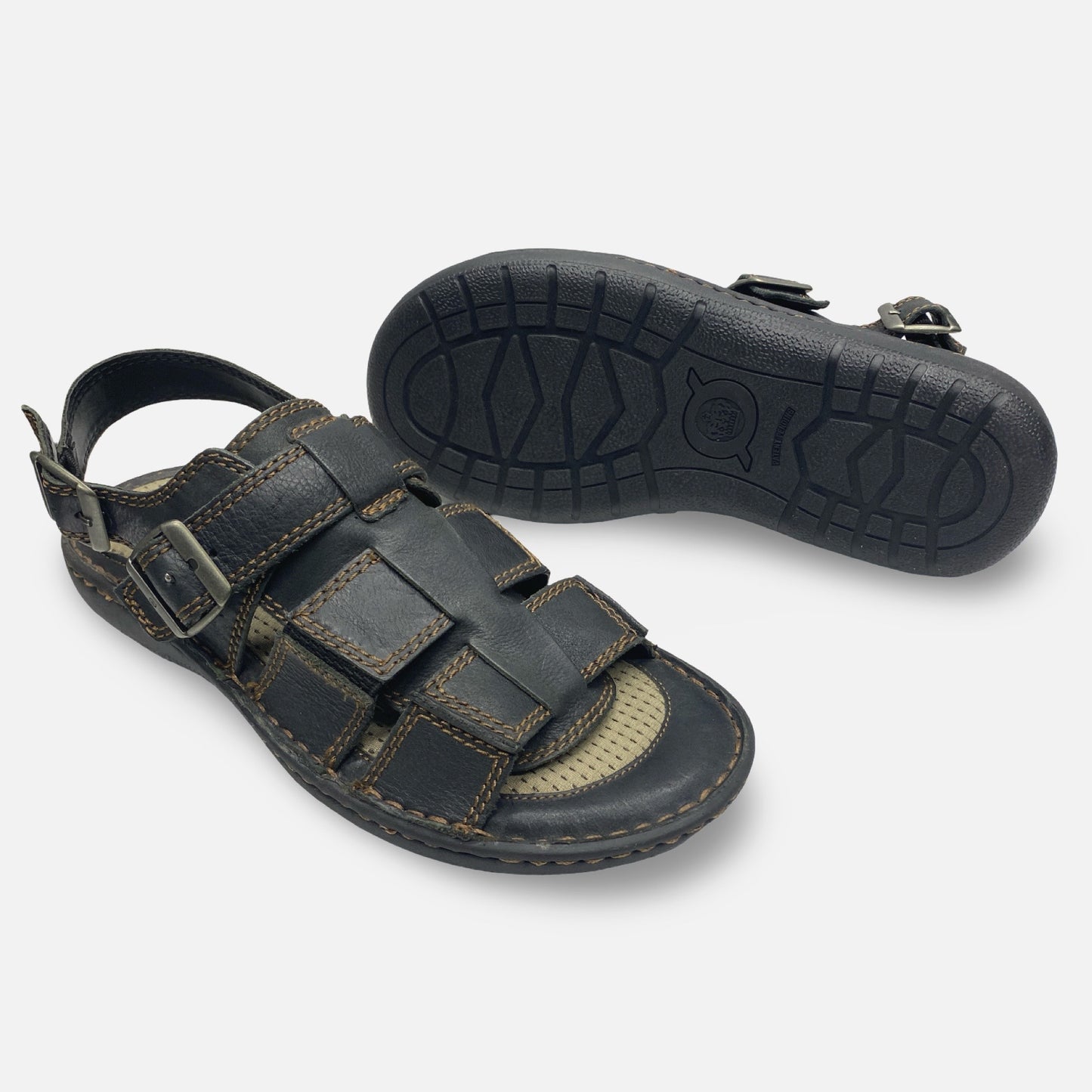 Born Miguel Men’s Leather Sandal – Black, Size 10 (Final Sale)