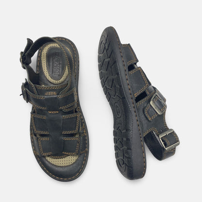 Born Miguel Men’s Leather Sandal – Black, Size 10 (Final Sale)