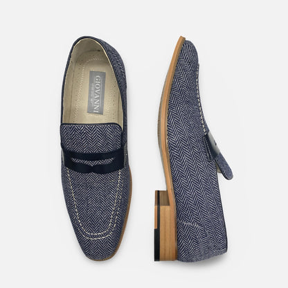 Giovanni twead Navy Penny Loafer | Size 9.5, 10 Last Pairs | Final Sale