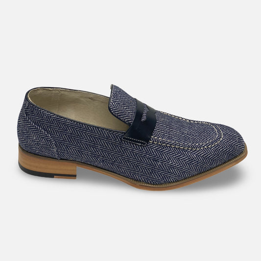 Giovanni twead Navy Penny Loafer | Size 9.5, 10 Last Pairs | Final Sale