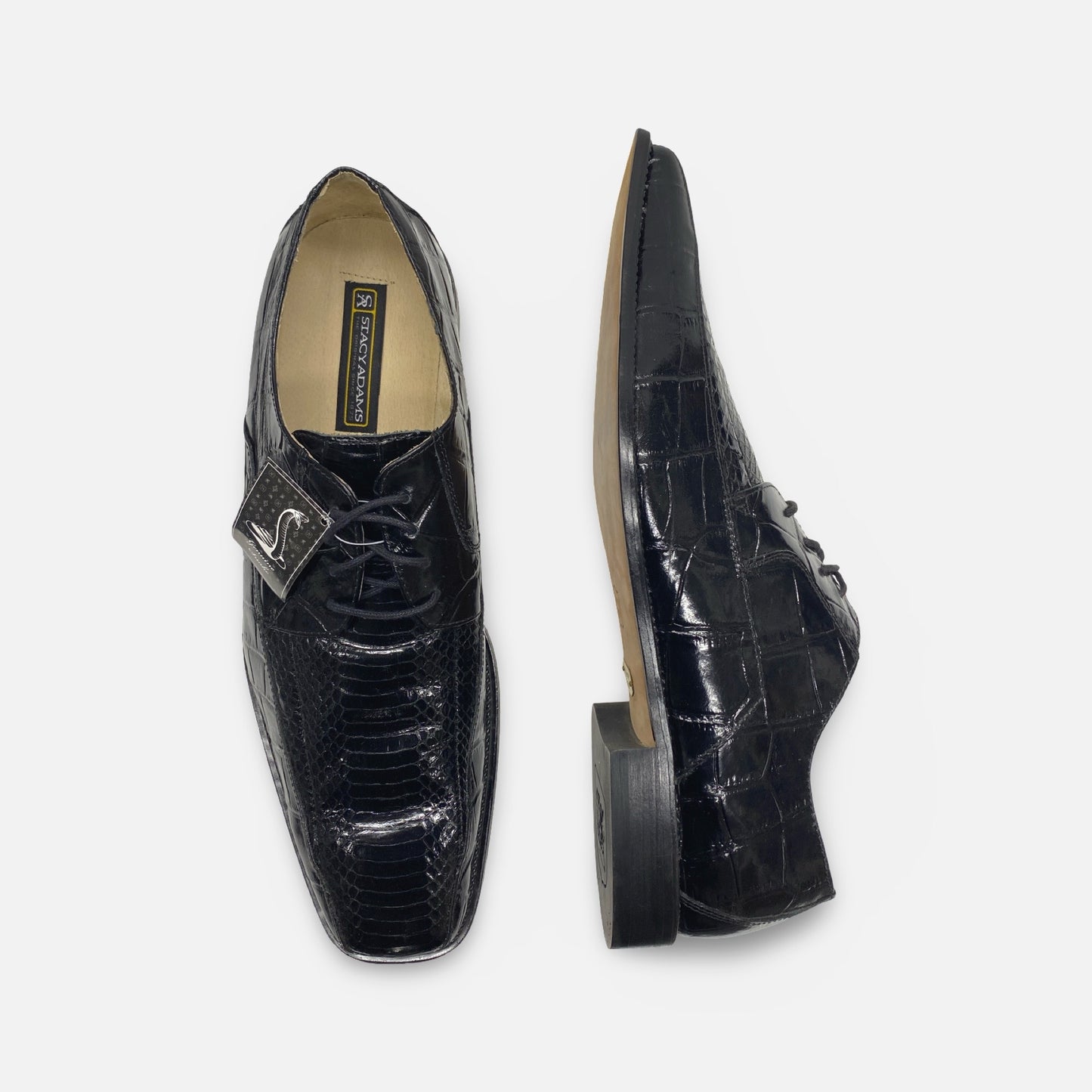 Stacy Adams Black Snakeskin Shoe Jaxon | Size 15 M