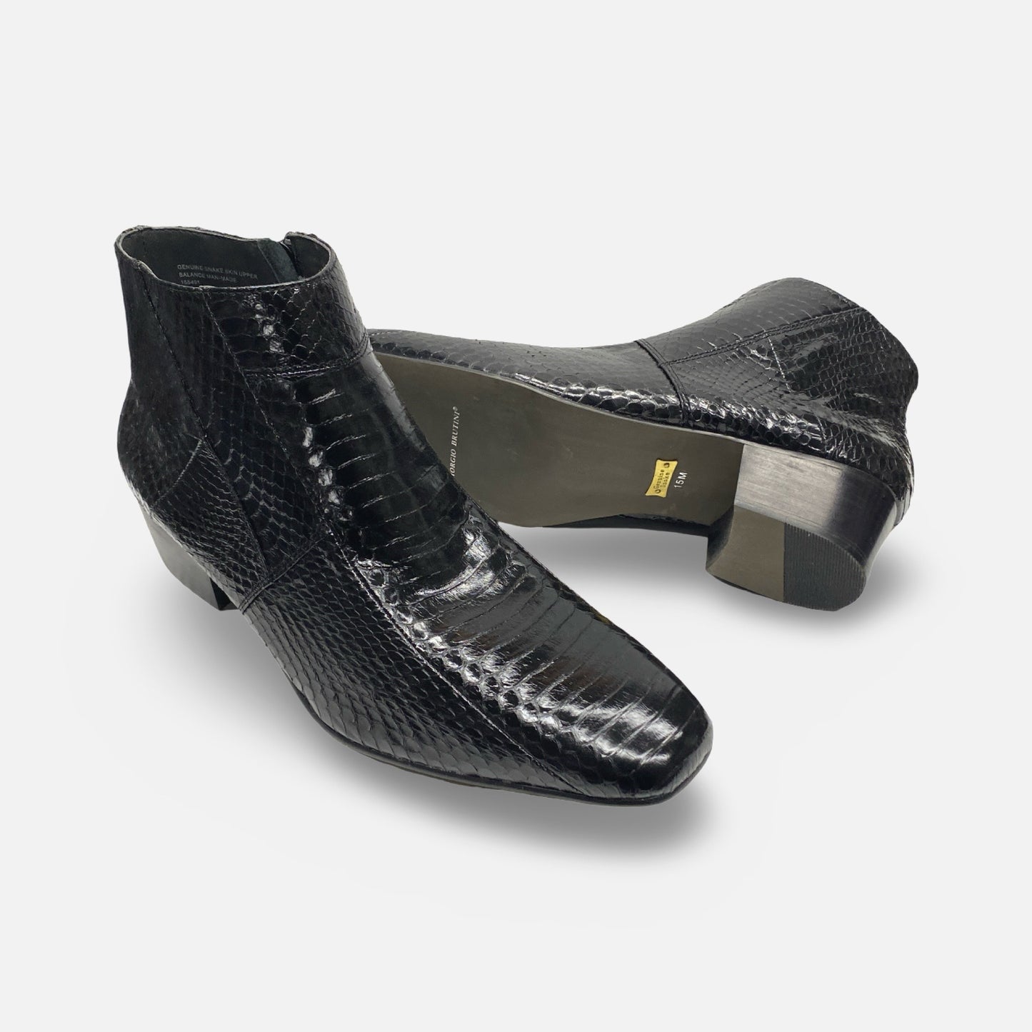Giorgio Brutini Genuine Snake Side Zip Ankle Boot Tucson | Size 15 M