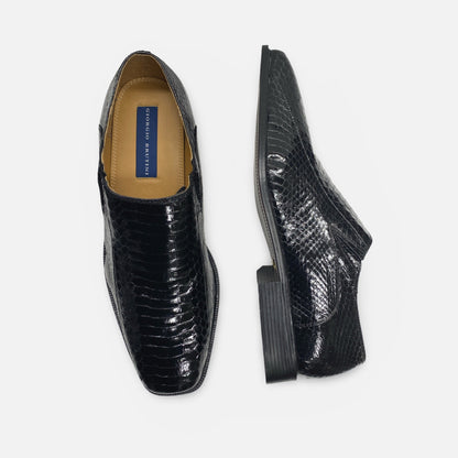 Giorgio Brutini Snakeskin Black Loafer Felix | Final Sale | Size 14, 15