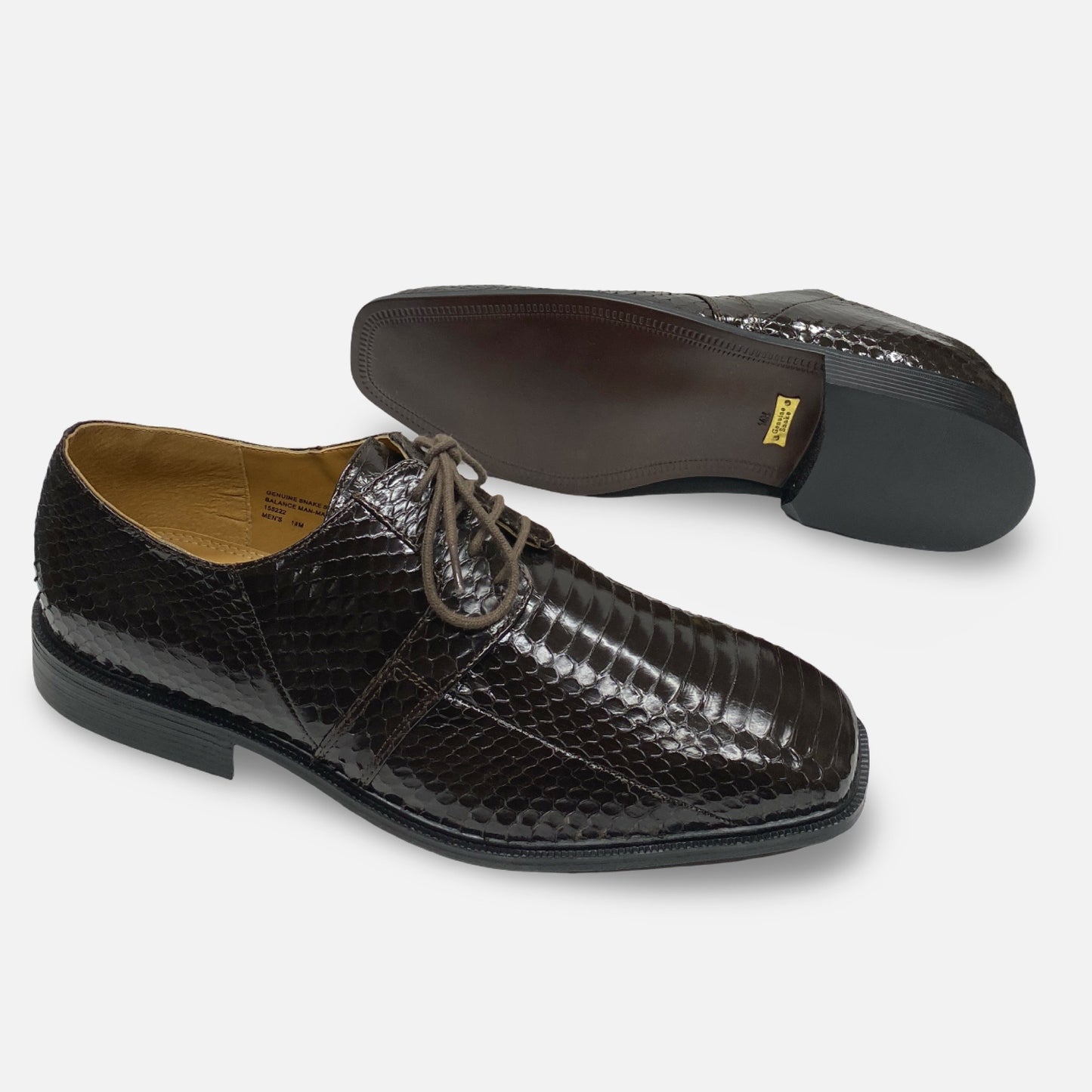 Giorgio Brutini Snakeskin Brown Shoe Slaton | Final Sale | Size 14