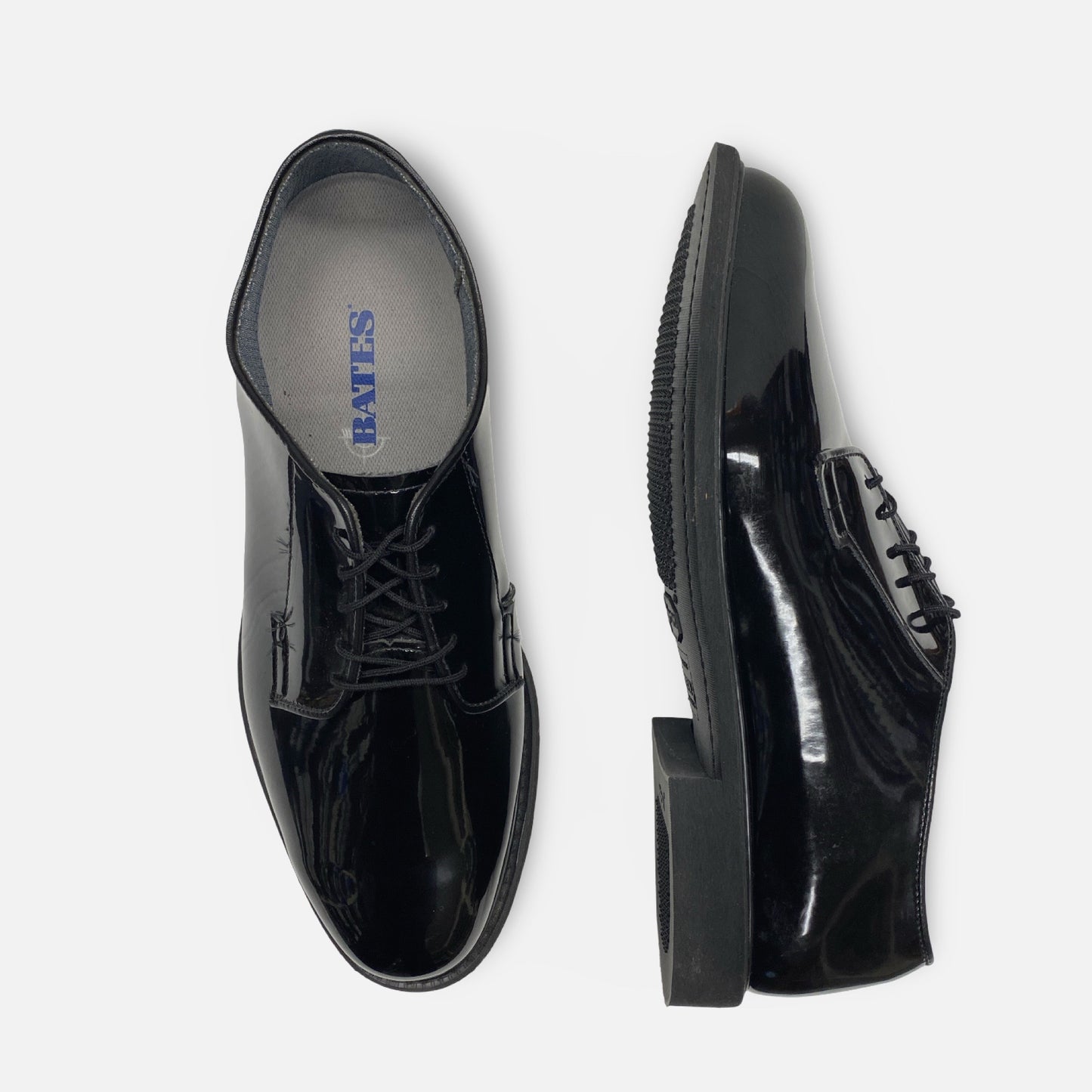 Bates Mens Black Oxfords high gloss shoes 00941 | Size 13 3E | Final Sale