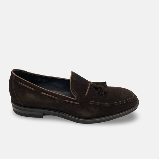 Calzoleria Toscana Tassel Loafer Suede Brown Italian | Size 47 (US 14)