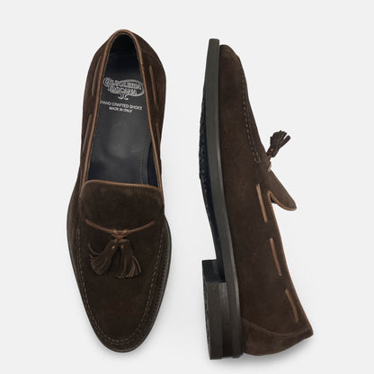 Calzoleria Toscana Tassel Loafer Suede Brown Italian | Size 47 (US 14)