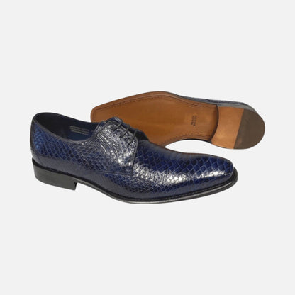 Blue Men’s Calzoleria Toscana Genuine Python Shoe - Handmade in Italy