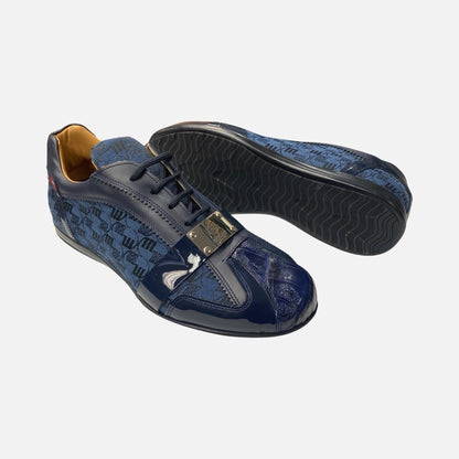Mens Mauri 8840 Croc and fabric logo sneaker