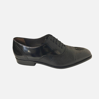 MEZLAN Black Tyson 2 cap toe shoe
