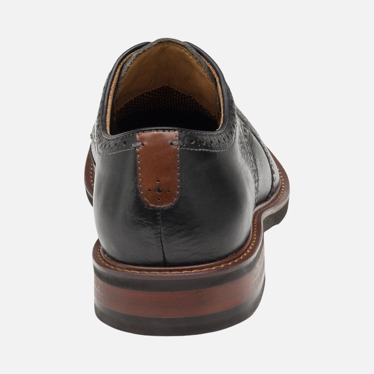 Johnston & Murphy Cambridge Charcoal Full Grain Wingtip Oxford Shoe | Clearance