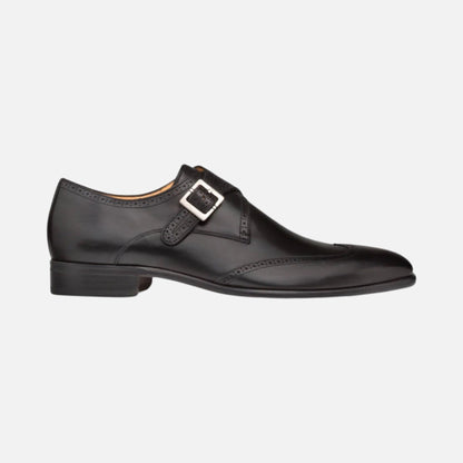 Men’s Mezlan single monkstrap wingtip black Dress shoe Forest