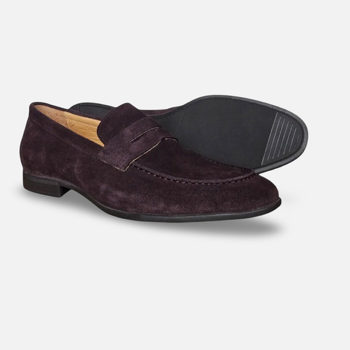 Mens Carrucci Brown Suede Flex Sole Penny Loafer
