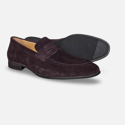 Mens Carrucci Brown Suede Flex Sole Penny Loafer