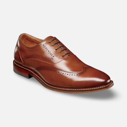 Stacy Adams Cognac Wingtip Shoe Mcarthur