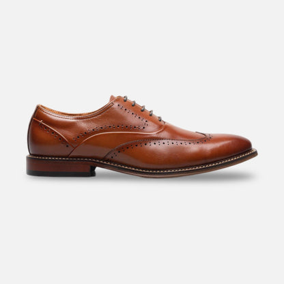 Stacy Adams Cognac Wingtip Shoe Mcarthur
