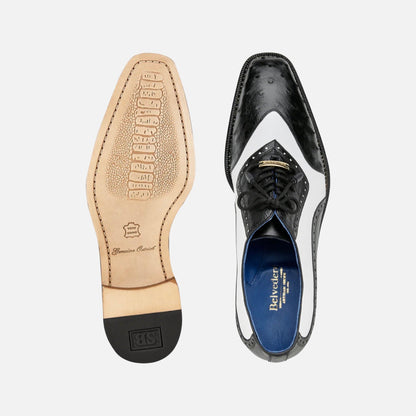 Mens belvedere black and white shoe